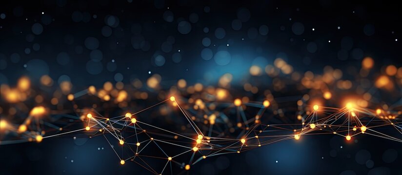 Technological background with connected dots and lines utilizing big data and