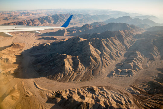 Flying into Jordan, near the Gulf of Aqaba; Jordan