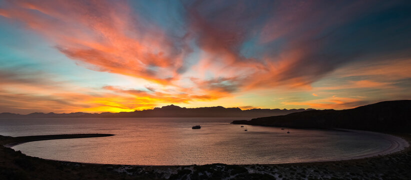 Sunset at Half Moon Bay; Isla San Francisco, Baja California Sur, Mexico