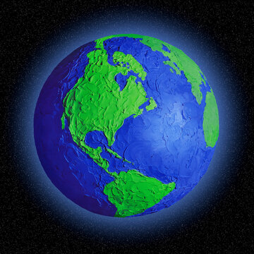 Globe Of Earth In Space Centered On The North America
