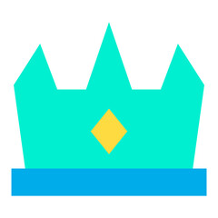 Flat king crown icon