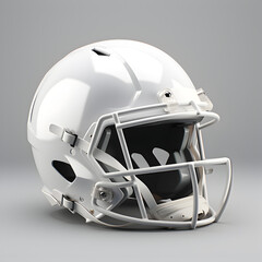 A plain white Football helmet. Generative ai. 