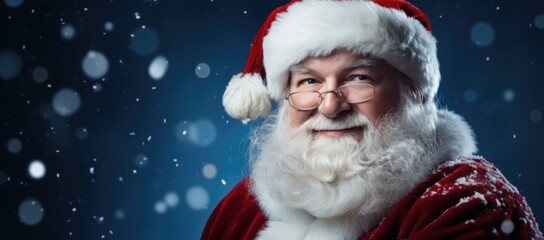 Santa Claus with a blue background setting