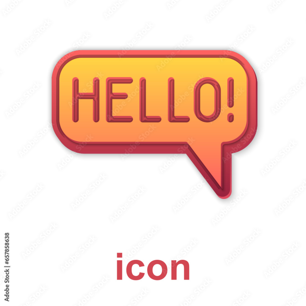 Poster gold hello in different languages icon isolated on white background. speech bubbles. vector