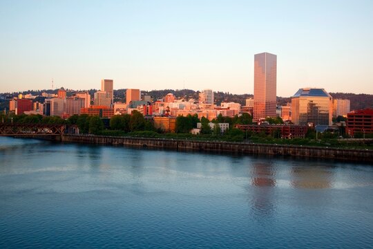 Portland, Oregon, United States Of America; View Of The City Across Willamette River