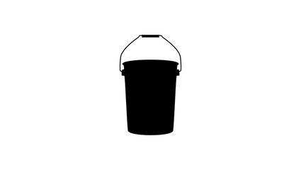 plastic bucket, black isolated vector silhouette, Gallon Round Utility Bucket © OMIA