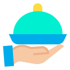 Flat food served icon