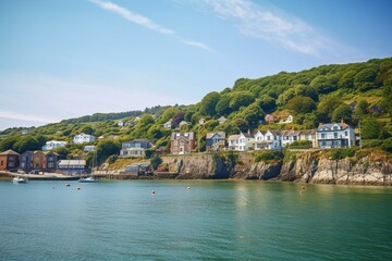 Fototapeta na wymiar Scenic seaside town with stunning coastal scenery. Generative AI
