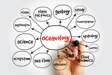 Oceanology mind map, education concept for presentations and reports