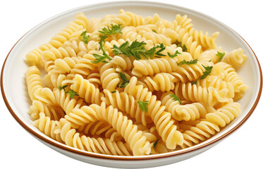 Delicious Tasty Italian pasta in plate, girandole, spirals ,pinwheels, PNG, Transparent, isolate.