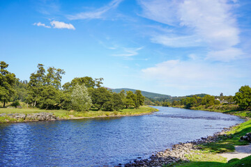 Obraz premium The river Spey in Charlestown of Aberlour in Scotland