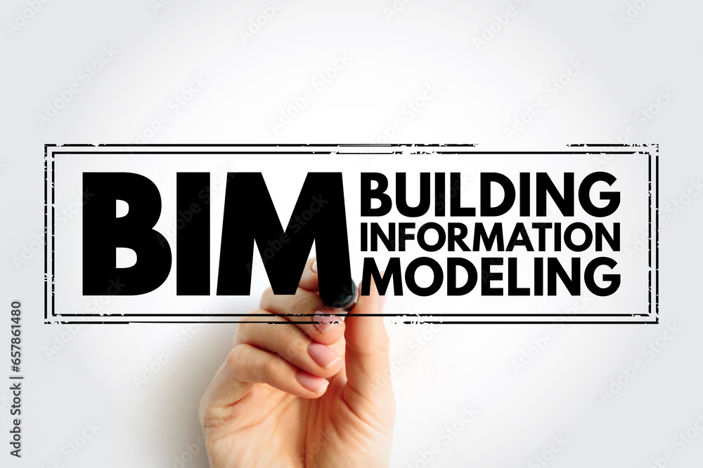 Poster bim building information modeling - digital representation of physical and functional characteristic