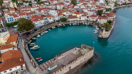 Fototapeta na wymiar Nafpaktos port town in Greece