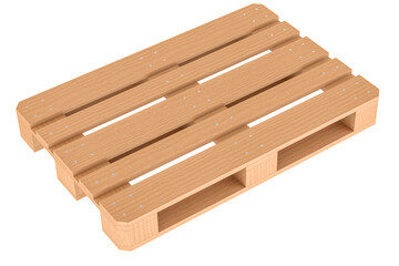 Wooden pallet, 3D rendering isolated on transparent background