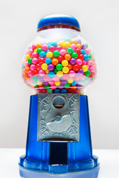 Gumball Machine Full Of Colorful Gumballs