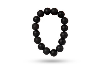 Shungite bracelet on a technical white background. Natural beauty and energy in one accessory