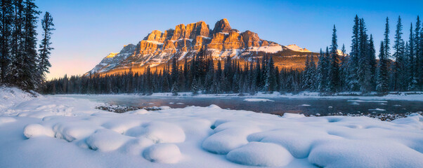 Castle Mountain in winter, Banff National Park, Alberta