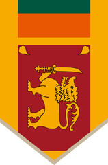 Vertical hanging flag of Sri Lanka