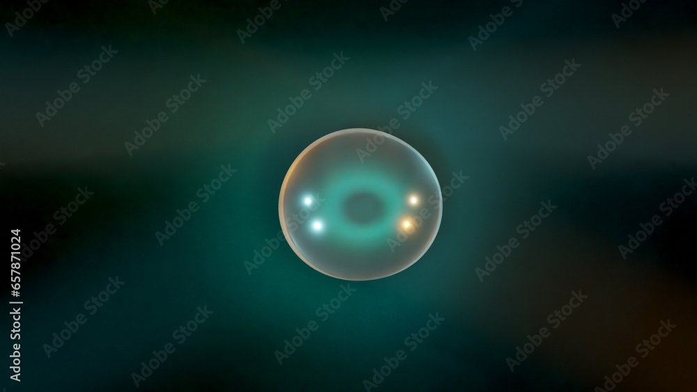 Poster 3d rendering. abstract 3d illustration of a transparent drop of liquid in zero gravity. a transparen