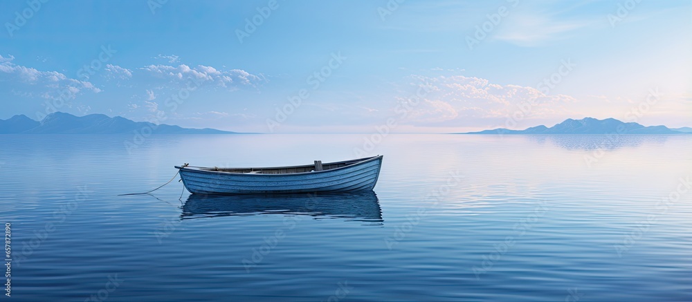 Poster binary ocean holds empty rowboat