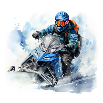  Snowcross watercolor hand paint vector ilustration.
