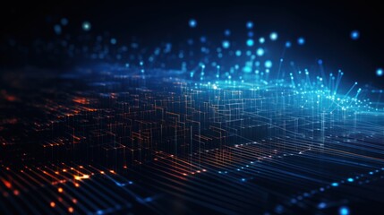 Abstract background representing data particles in a technological environment, each particle conveying a unique piece of information