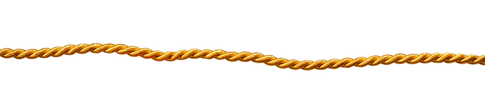 Gold string isolated on white background