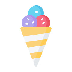 Cream Cone Flat Icon