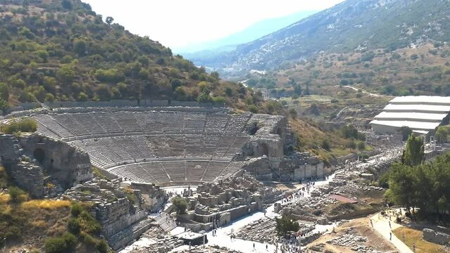 Ephesus Ancient City Theatre and Artemis Temple Aerial View 11