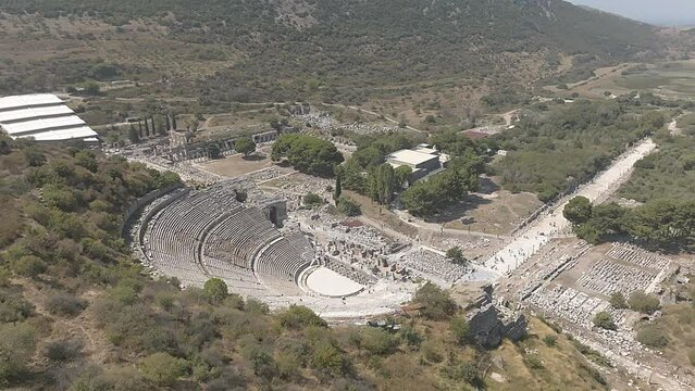 Ephesus Ancient City Theatre and Artemis Temple Aerial View 6