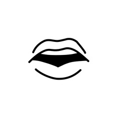 Lips Icon. Hand Drawn Line Art Style 
