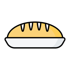 Backed Cake Colored Outline Icon