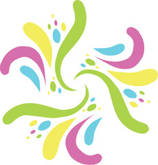 Splash of Colorful Paint Drip Elements