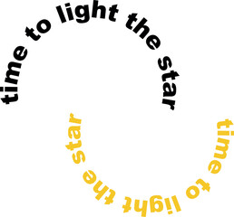 2 words together logotype rotation in a circle shape with meaning Time to light the star. Logo sense idea with mystery, magic and miracle.