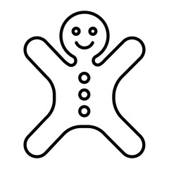 Gingere Bread Man Outline Icon