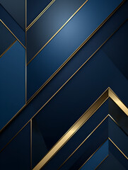 Abstract rich blue wallpaper background with golden elements