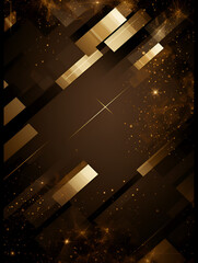 Abstract chocolate brown wallpaper background with golden line elements - obrazy, fototapety, plakaty