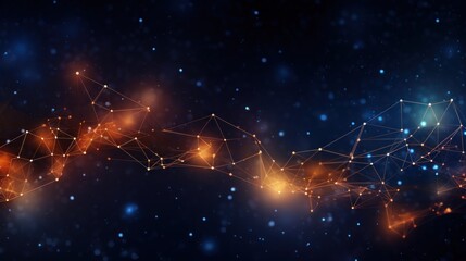 Abstract background where technology particles weave together lines of code, illustrating the interconnectedness of programming languages