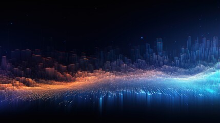 Abstract background where technology particles weave together lines of code, illustrating the interconnectedness of programming languages