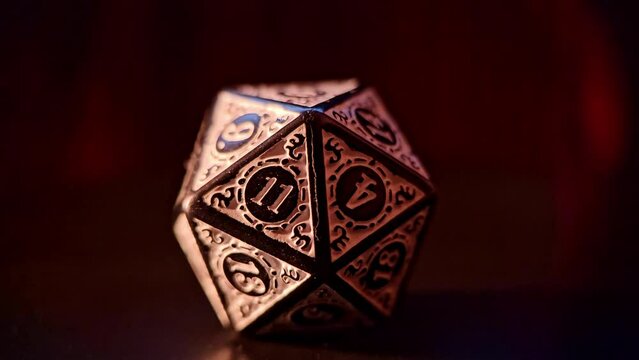RPG dice, Exhibition of beautiful RPG dice with beautiful light, 4k.