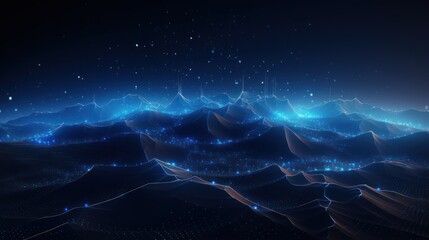 Futuristic abstract background with technology particles in a state of flux, symbolizing the ever changing landscape of technological evolution - obrazy, fototapety, plakaty