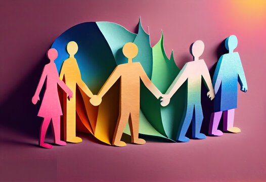 Kreis mit Menschen, Sozialarbeit, Allumfassendes buntes Angebot