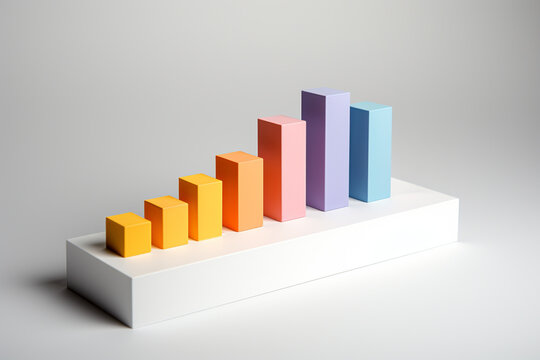 A bar chart in 3d. Business infographics.