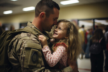 Soldier returning home to their family