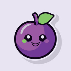 Plum in cartoon, doodle style. 2d vector illustration in logo, icon style. AI Generative