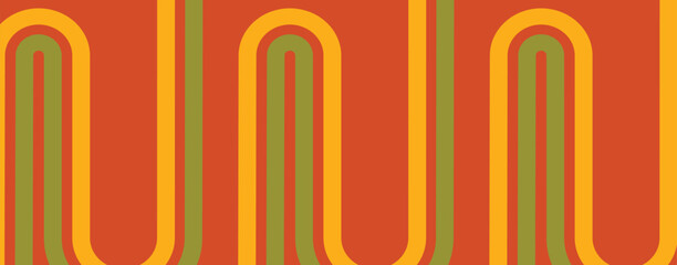 retro vintage 70s style stripes background poster lines. shapes vector design graphic 1970s retro background. abstract stylish 70s era line frame illustration