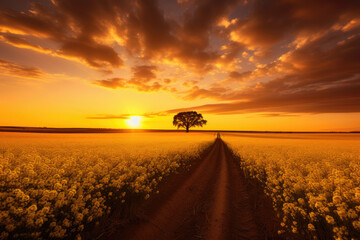 Field at sunset