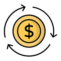 Obraz premium Return Colored Outline Icon