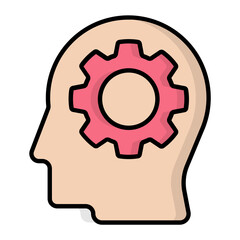 Thinking Colored Outline Icon