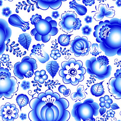 Blue seamless pattern. Vector illustration